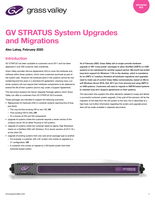 GV STRATUS System Upgrades and Migrations Application Note