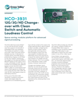 HCO-3931: 12G/3G/HD Change-over with Clean Switch and Automatic Loudness Control Datasheet