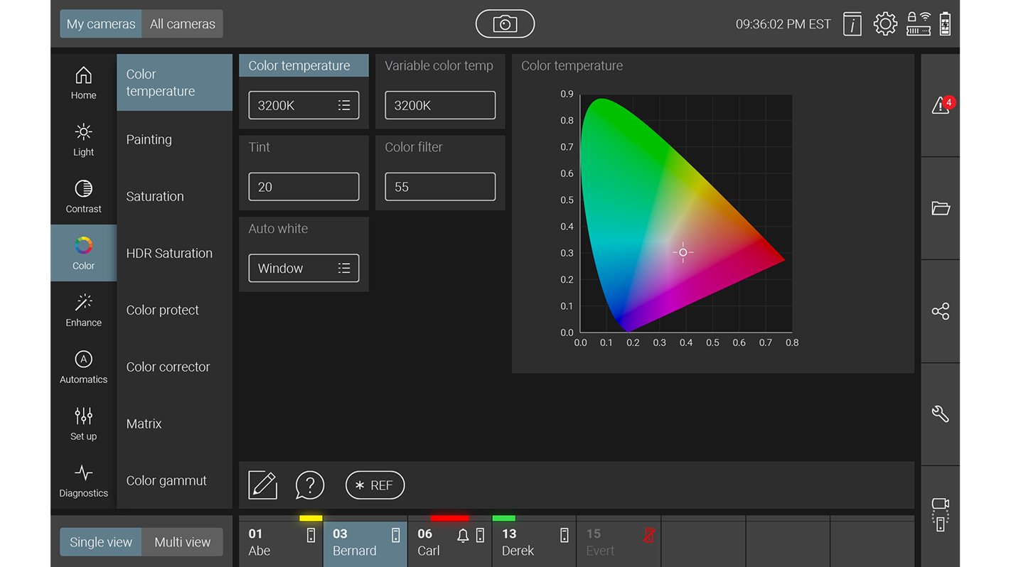 Creative Grading Color Temperature User Interface