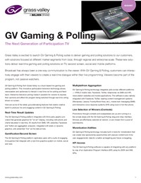 GV Gaming & Polling Datasheet GVB-2-0843B-EN-DS
