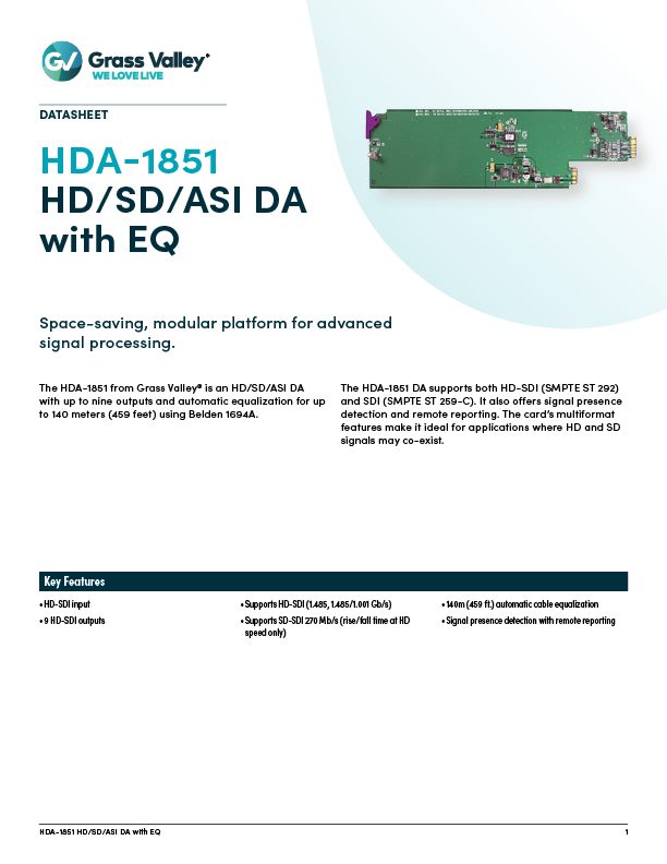 HDA-1851 datasheet