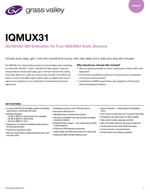 IQMUX31 Datasheet DS-PUB-2-0797C-EN Thumbnail