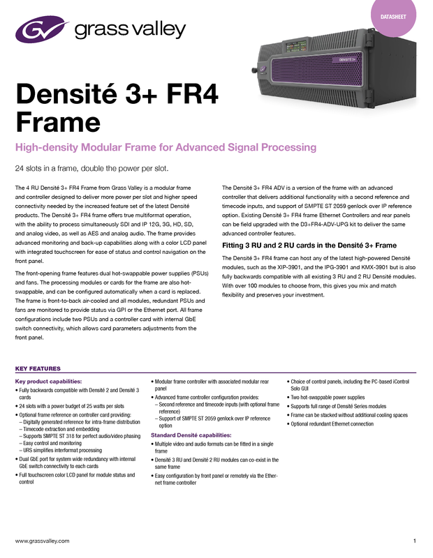 Densité 3+ FR4 Frame Datasheet DS-PUB-2-0337A-EN Thumbnail