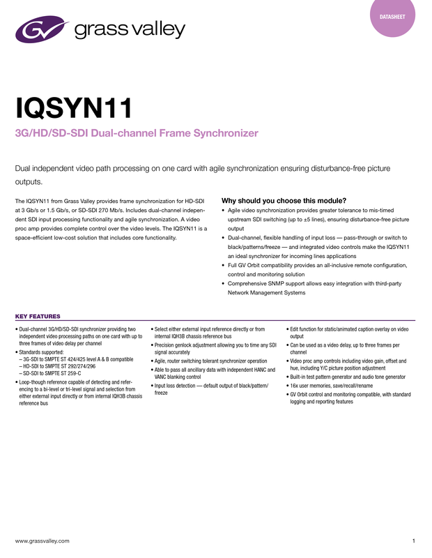 IQSYN11 Datasheet DS-PUB-2-0744B-EN Thumbnail
