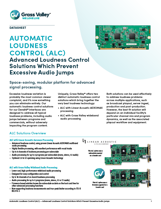 Automatic Loudness Control (ALC) datasheet