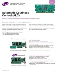 Automatic Loudness Control (ALC) Datasheet DS-PUB-2-0351B-EN