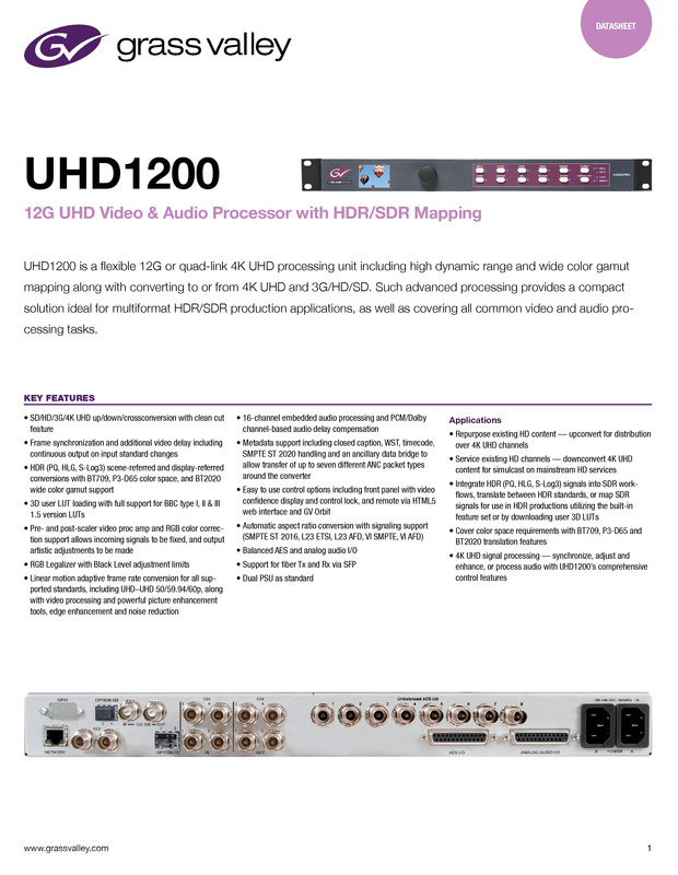 UHD1200 Datasheet DS-PUB-2-1007A-EN Thumbnail