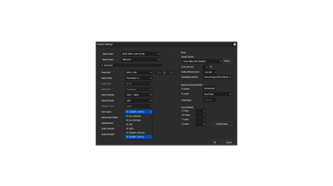 EDIUS Pro 9 / Workgroup 9 - Color Space Project Settings