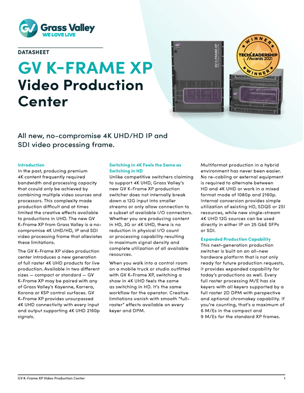 GV K-Frame XP Datasheet DS-PUB-3-0912A-EN Thumbnail