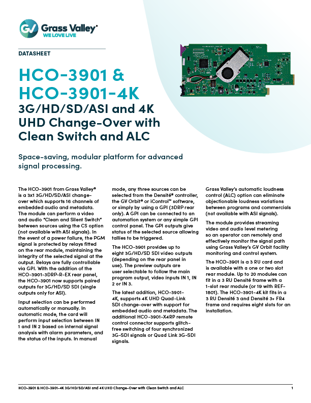 HCO-3901 and HCO-3901-4K datasheet