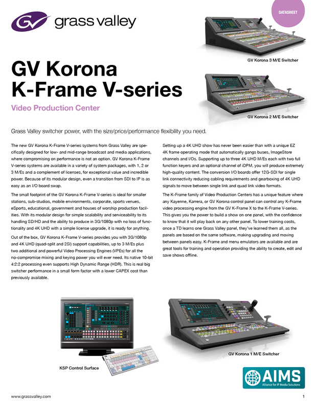 GV Korona K-Frame V-series DS-PUB 2-0631B-EN Thumbnail