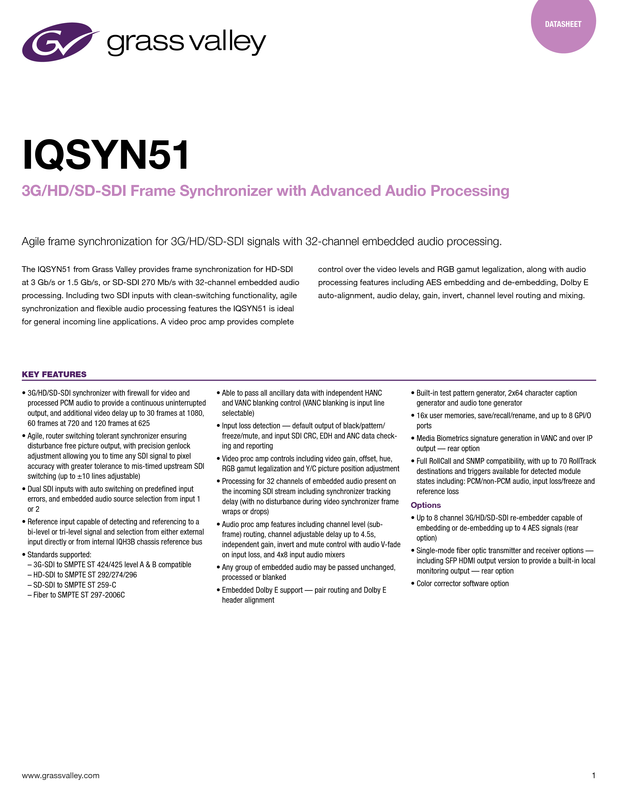 IQSYN51 Datasheet DS-PUB-2-0762B-EN Thumbnail