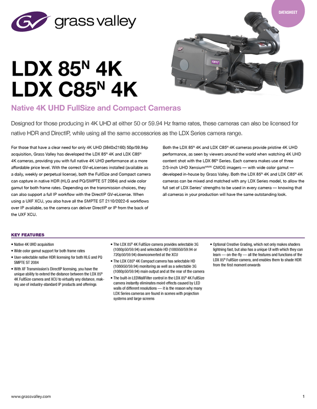 LDX 85N & LDX C85N Datasheet DS-PUB-2 0853B-EN Thumbnail