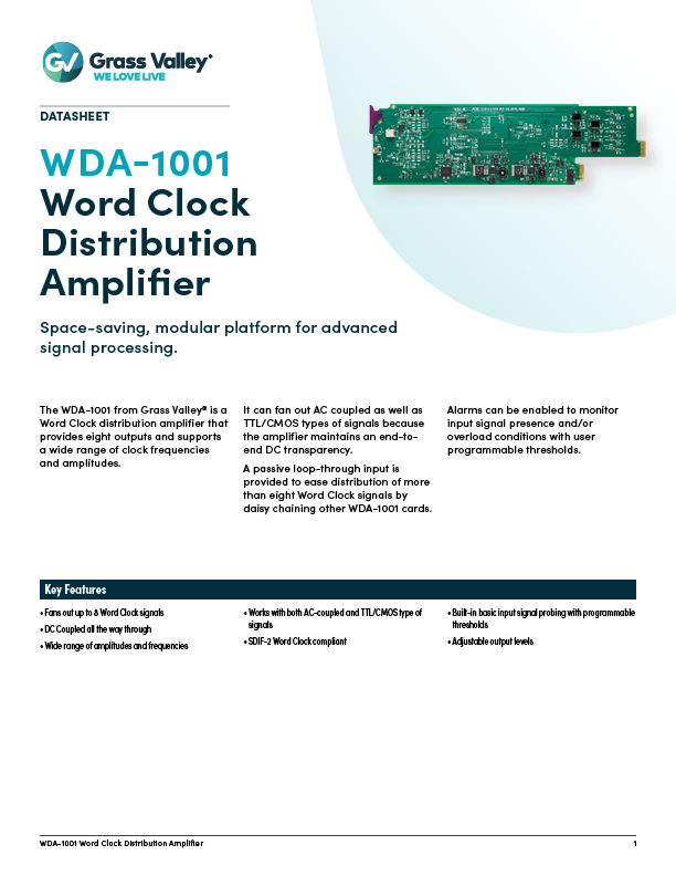 WDA-1001 datasheet