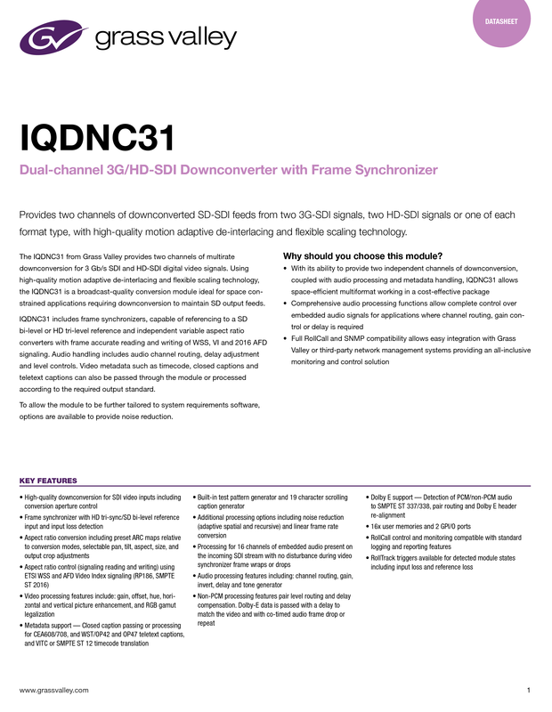 IQDNC31 Datasheet DS-PUB-2-0794C-EN Thumbnail