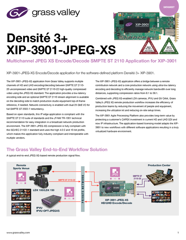 XIP-3901-JPEG-XS Datasheet DS-PUB-2-1004B-EN Thumbnail