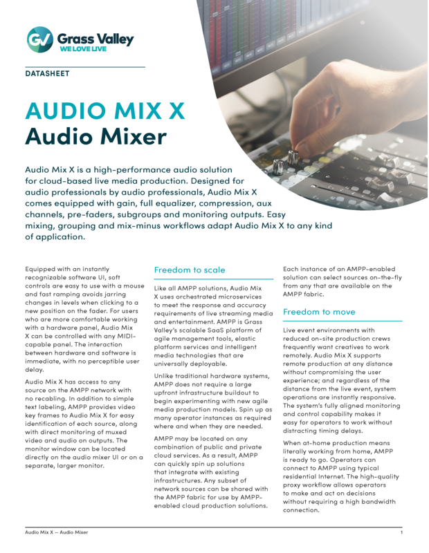 Audio Mix X DS-PUB-3-0983A-EN Thumbnail