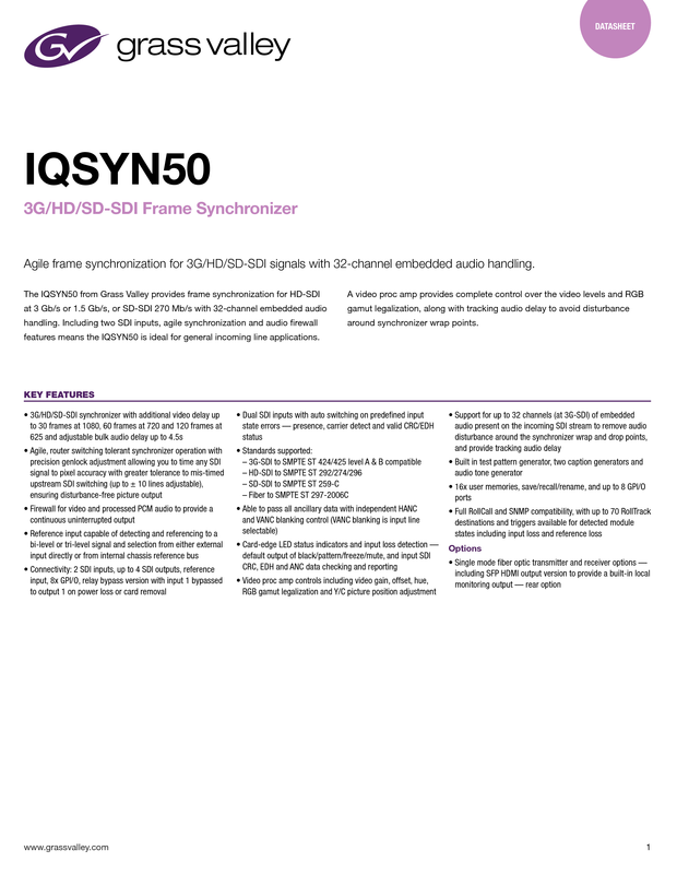 IQSYN50 Datasheet DS-PUB-2-0761D-EN Thumbnail