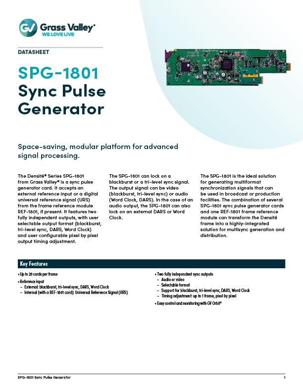 SPG-1801 datasheet
